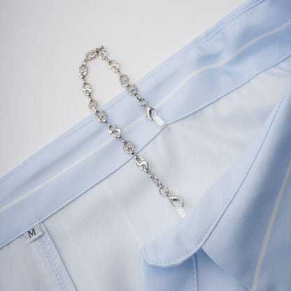 La Rayure Déstructurée — Off-shoulder striped cropped blouse