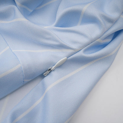 La Rayure Déstructurée — Off-shoulder striped cropped blouse