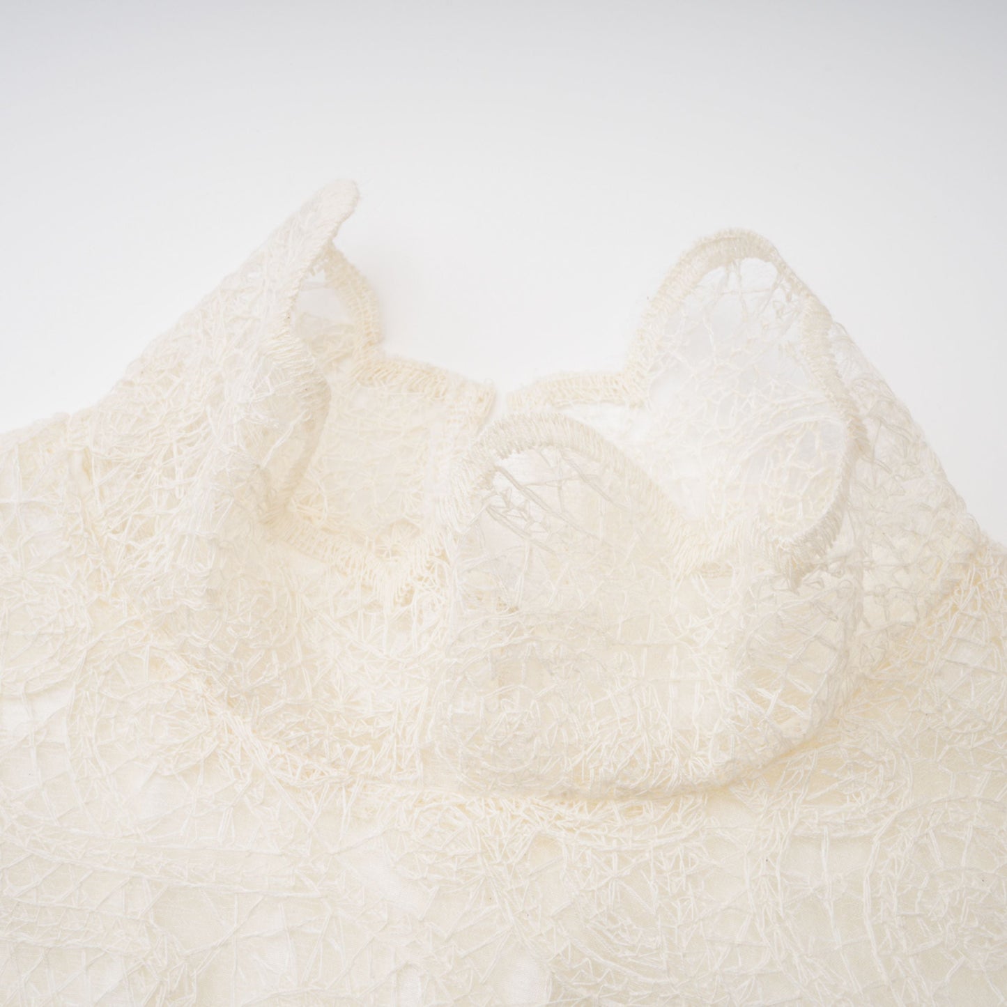 La Dentelle Claire — Embroidered lace blouse and mini skirt