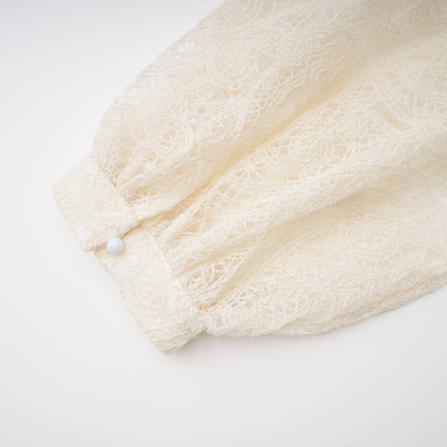La Dentelle Claire — Embroidered lace blouse and mini skirt