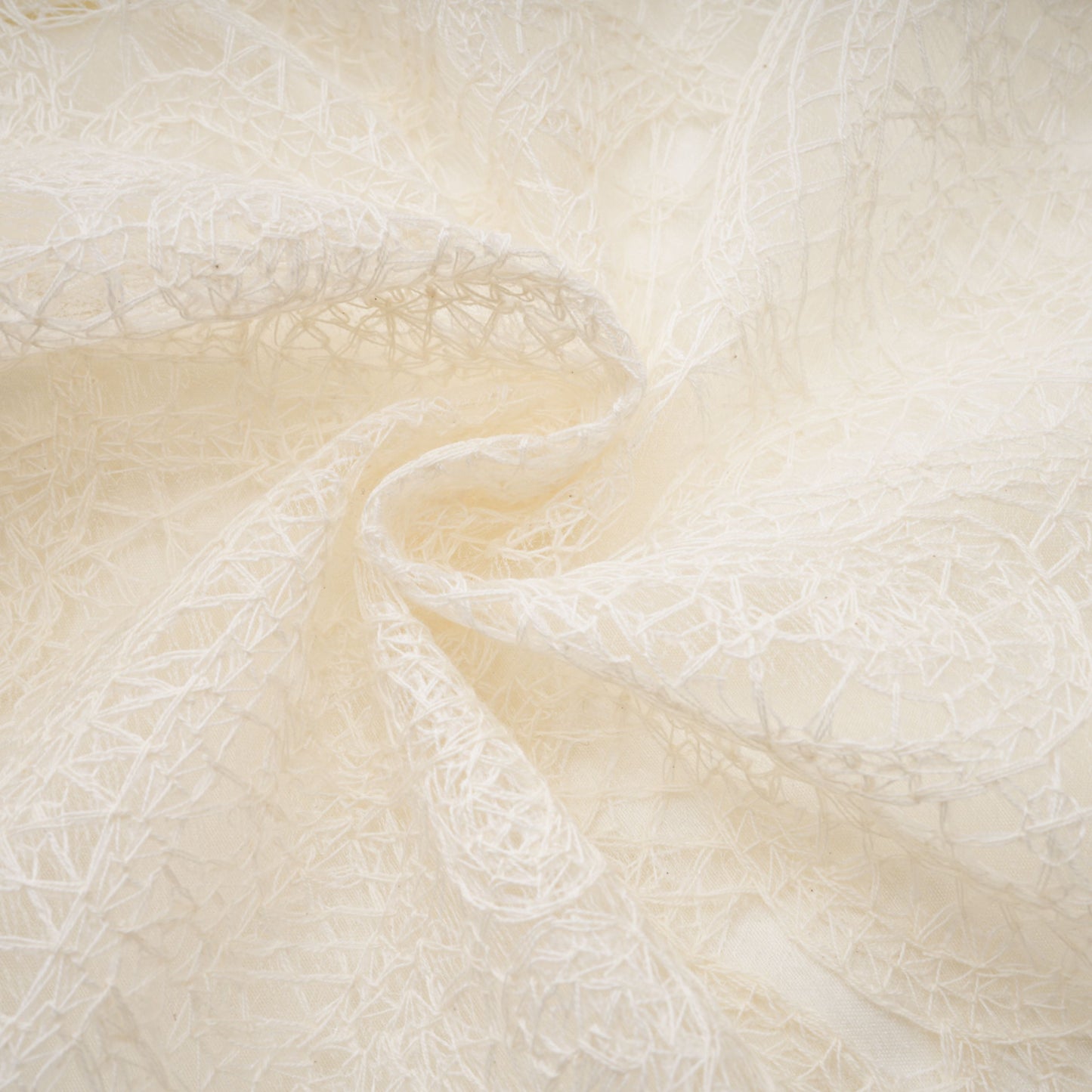 La Dentelle Claire — Embroidered lace blouse and mini skirt
