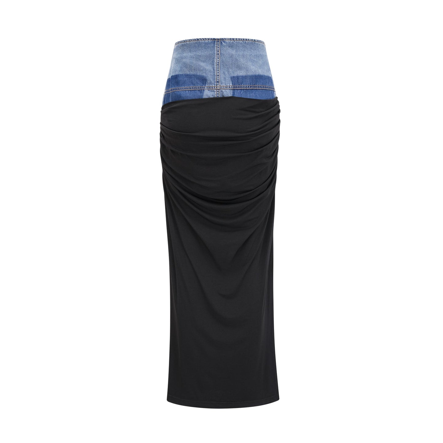 La Contraste Cintrée — Panelled draped top and skirt set