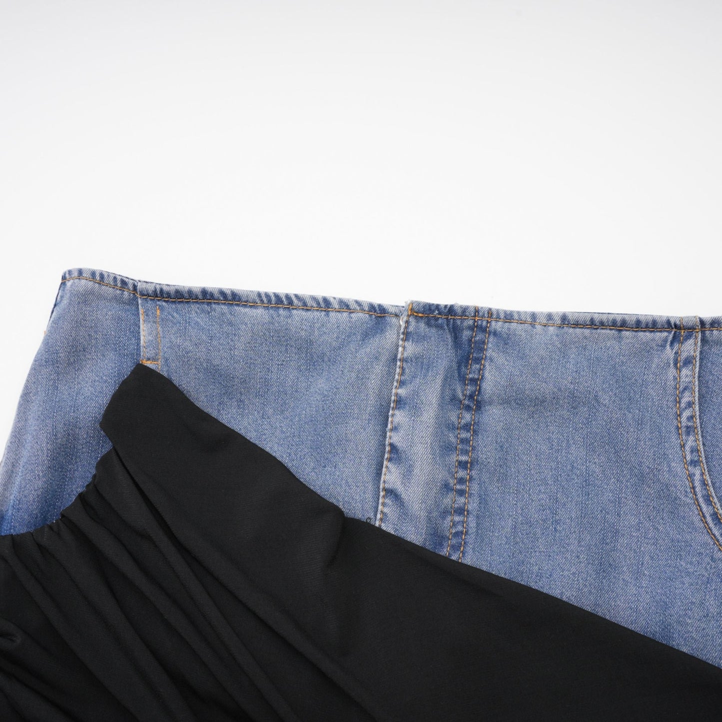 La Contraste Cintrée — Panelled draped top and skirt set