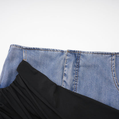 La Contraste Cintrée — Panelled draped top and skirt set
