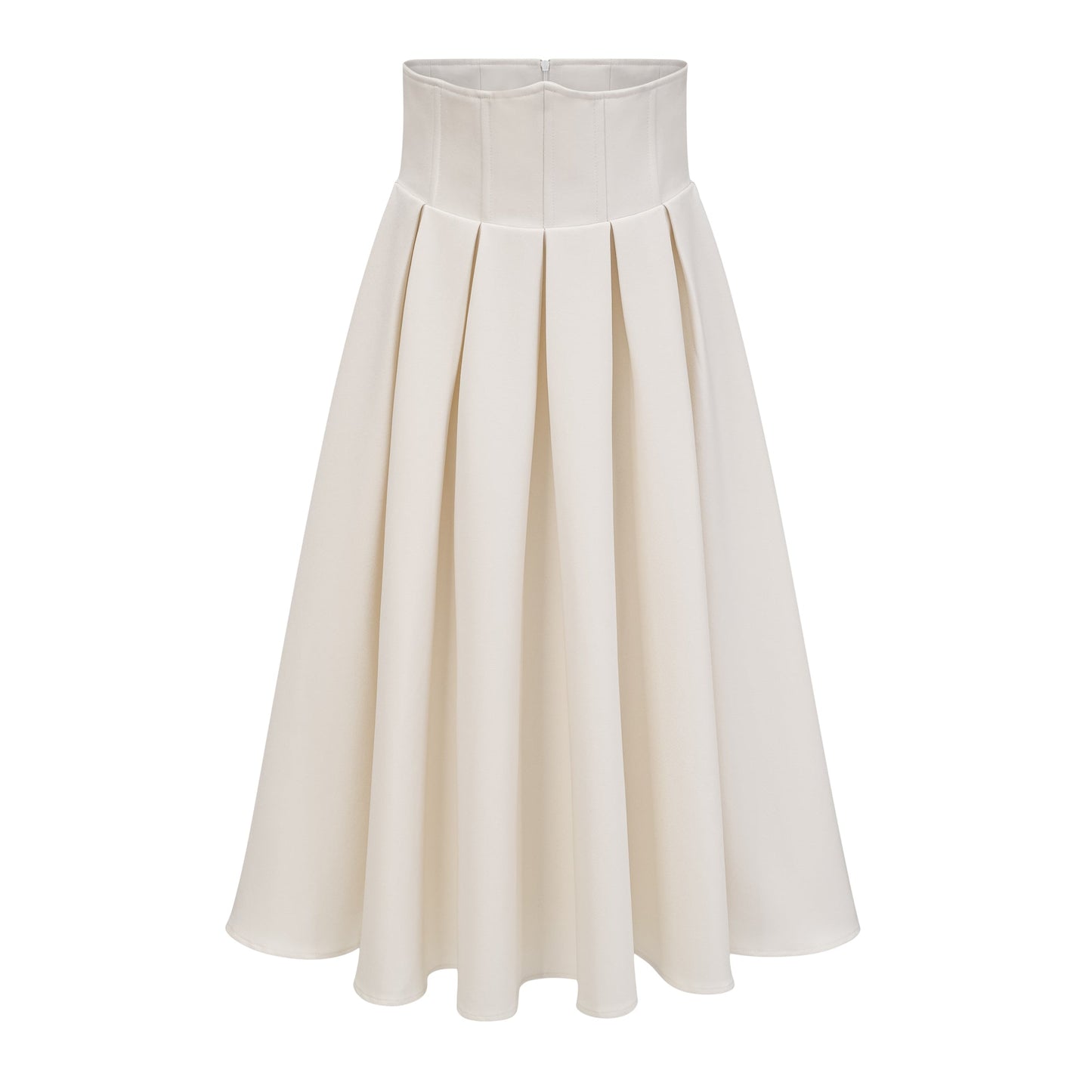 La Allure Blanche — Pearl-trim cropped jacket and pleated maxi skirt