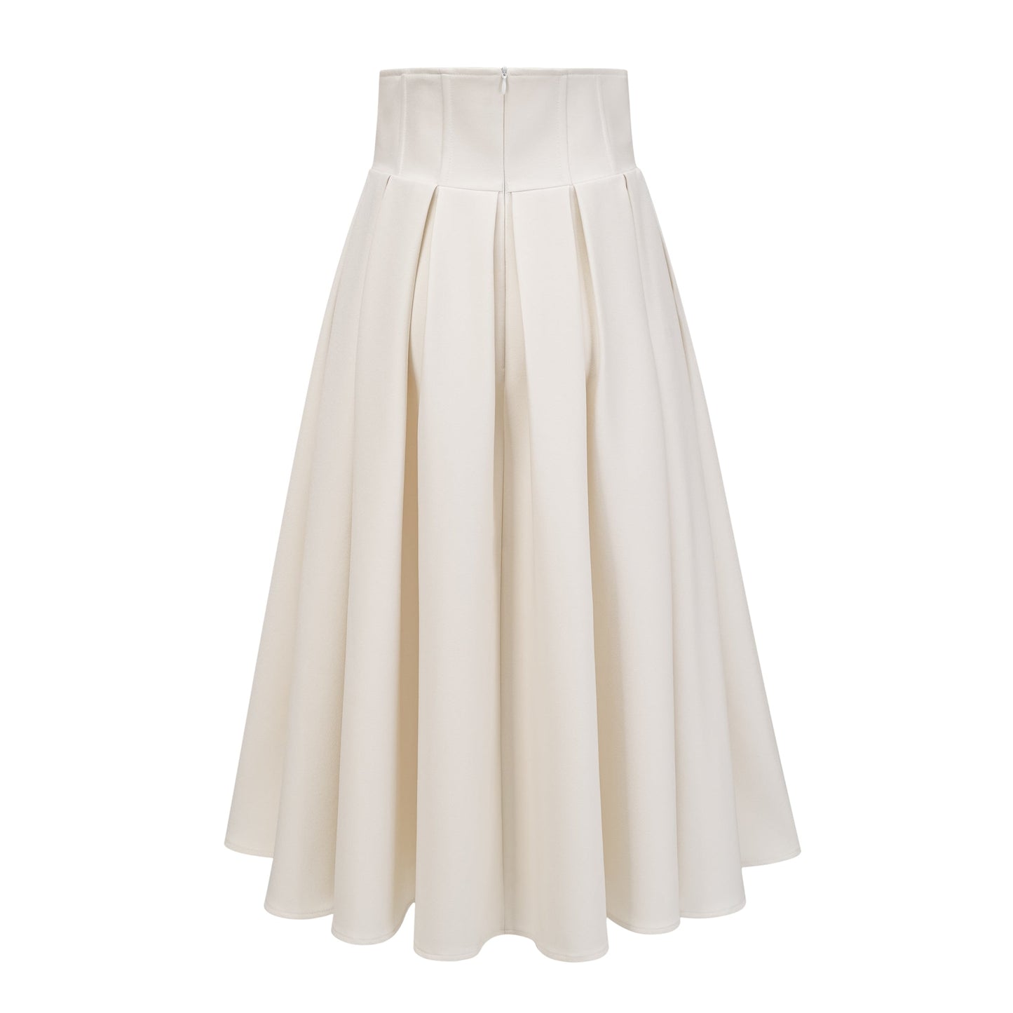 La Allure Blanche — Pearl-trim cropped jacket and pleated maxi skirt