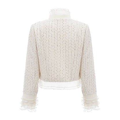 La Perle Éthérée — Pearl-embellished cropped jacket