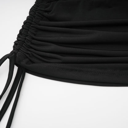 La Contraste Cintrée — Panelled draped top and skirt set