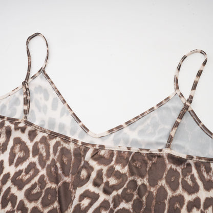 La Fauve — Leopard silk-touch blouse with scarf tie