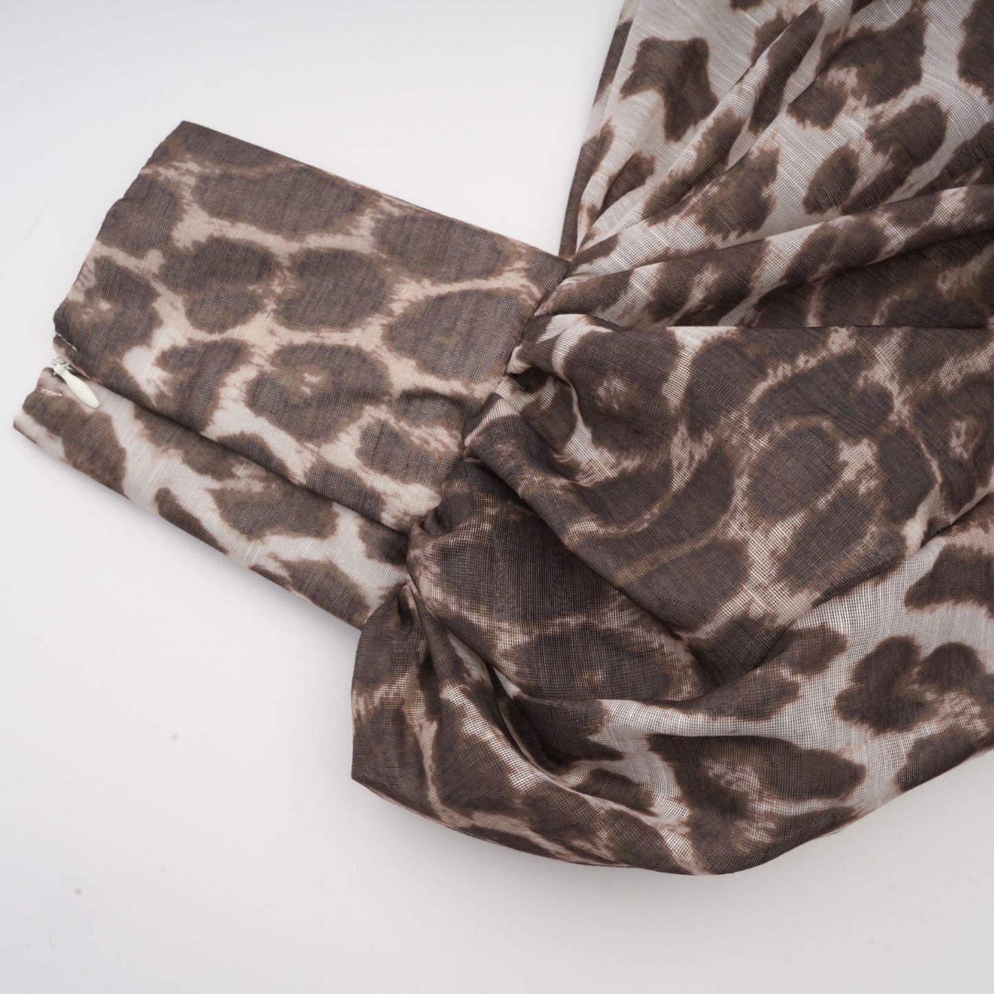 La Fauve — Leopard silk-touch blouse with scarf tie