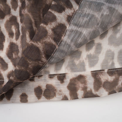 La Fauve — Leopard silk-touch blouse with scarf tie