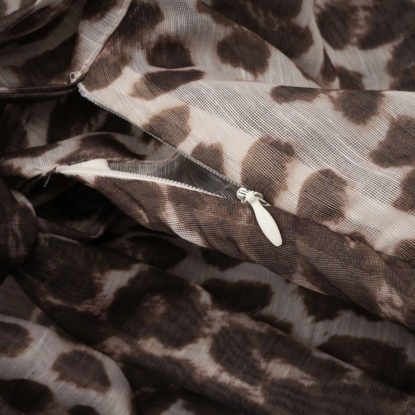 La Fauve — Leopard silk-touch blouse with scarf tie