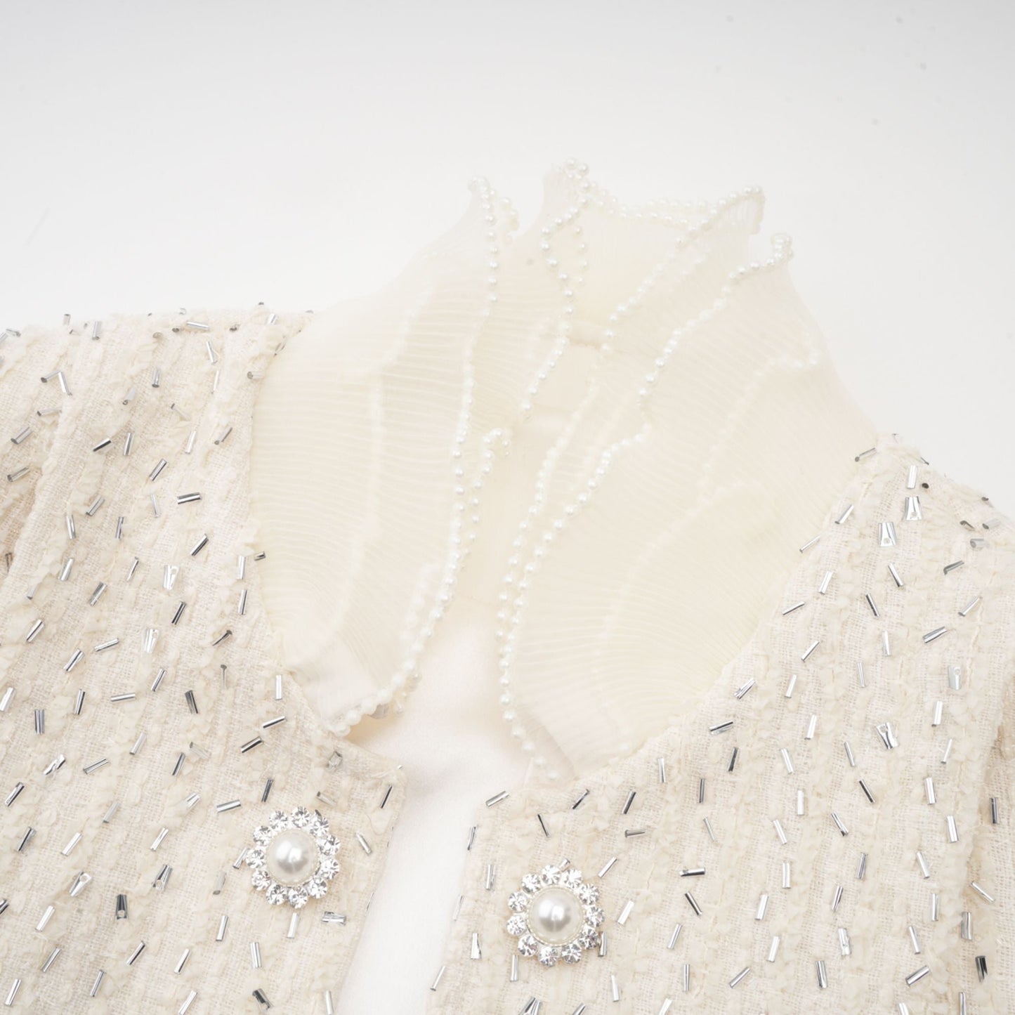 La Perle Éthérée — Pearl-embellished cropped jacket