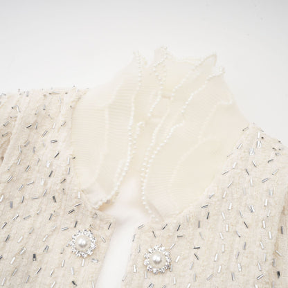 La Perle Éthérée — Pearl-embellished cropped jacket