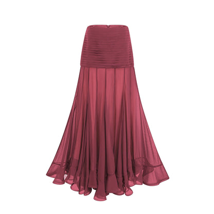 La Voilée — Pleated tulle ankle skirt