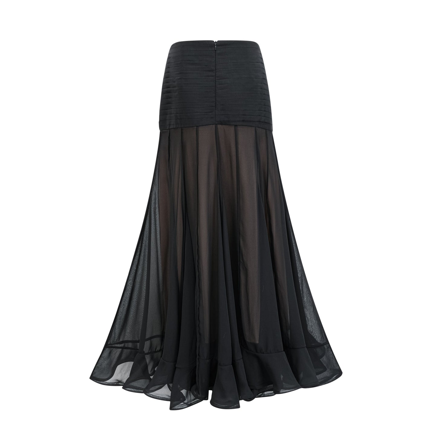 La Voilée — Pleated tulle ankle skirt