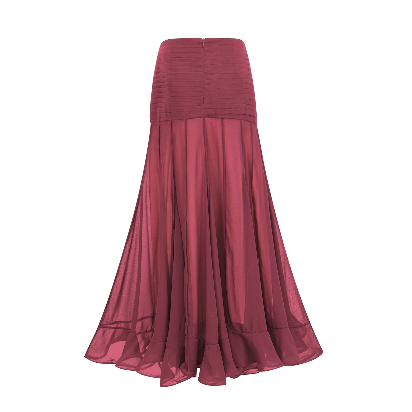 La Voilée — Pleated tulle ankle skirt