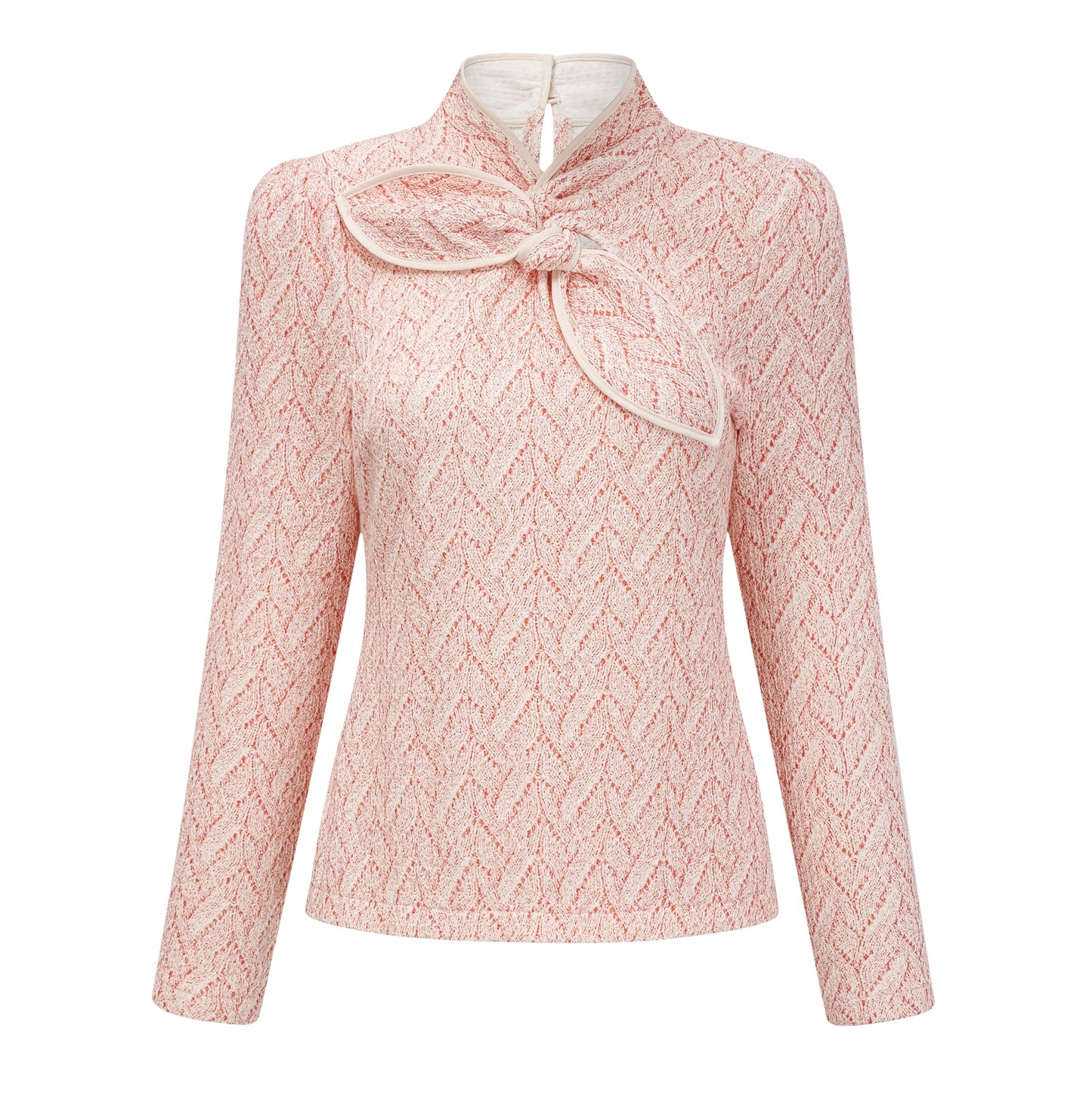 La Rosée — Bow-tie crochet blouse and petal mini skirt