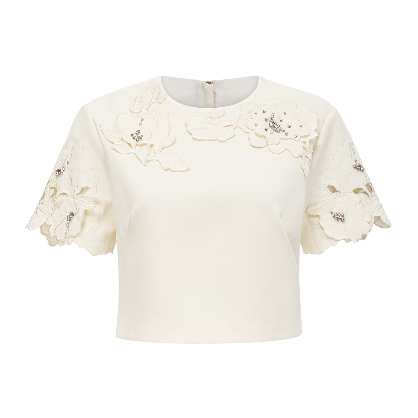 La Pétale Élégante — Embellished petal top and A-line skirt