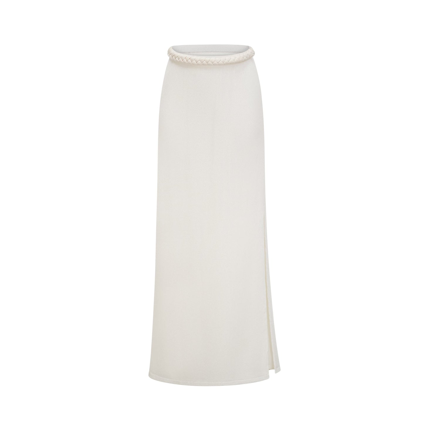 La Crochet Aurore — Pearl-strap crochet top and maxi skirt