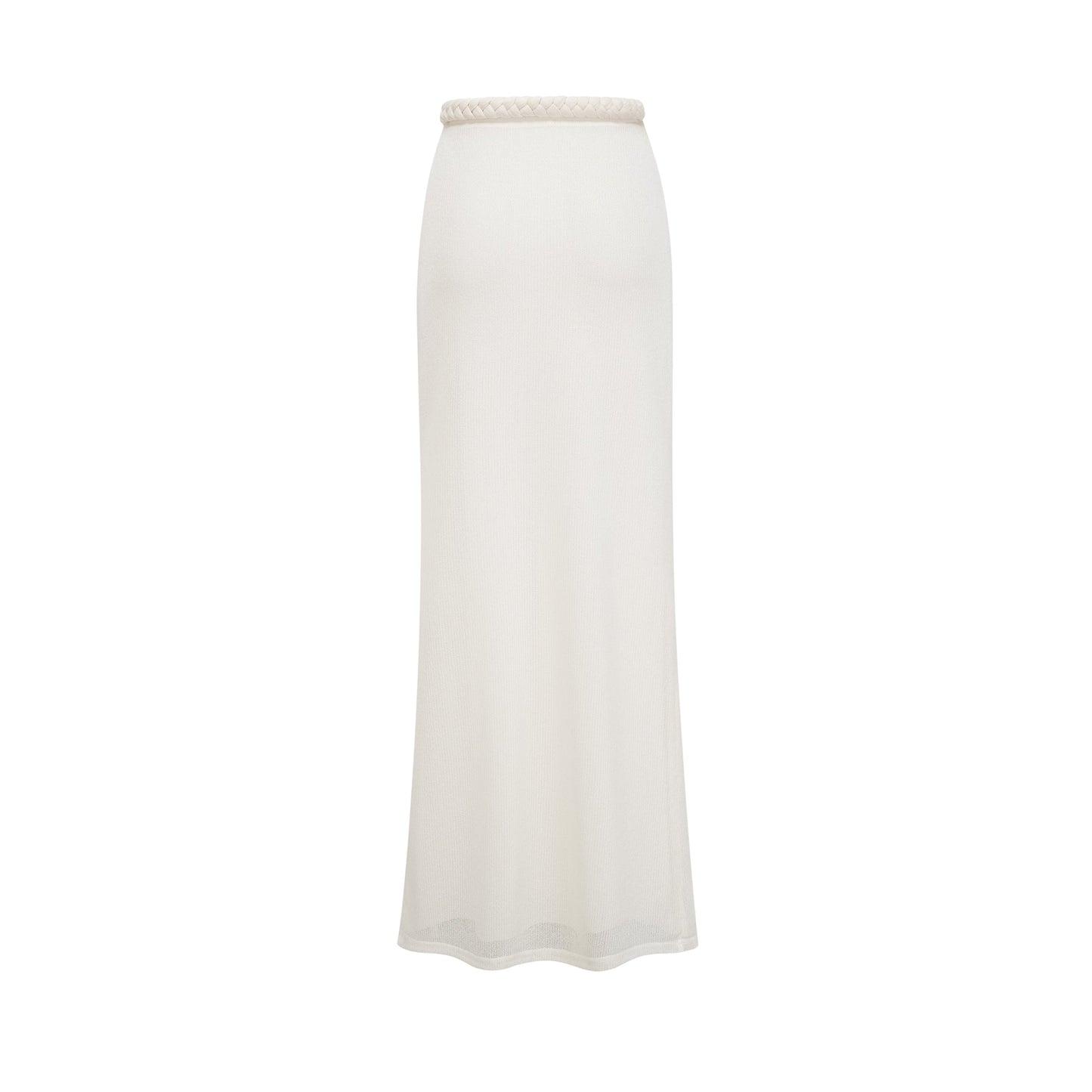 La Crochet Aurore — Pearl-strap crochet top and maxi skirt