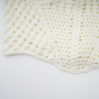 La Crochet Aurore — Pearl-strap crochet top and maxi skirt