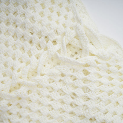 La Crochet Aurore — Pearl-strap crochet top and maxi skirt