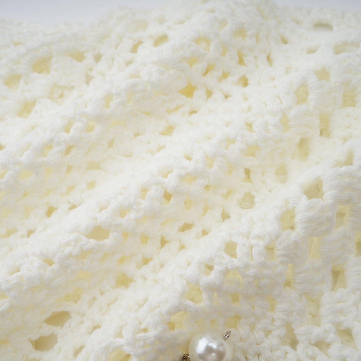 La Crochet Aurore — Pearl-strap crochet top and maxi skirt