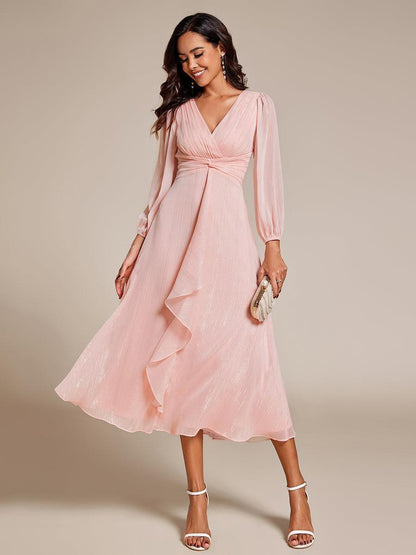 La Lumière — Soft Shimmer A-Line Dress