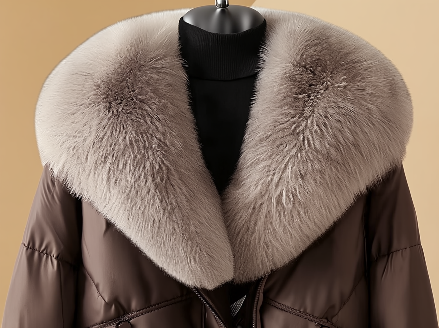 La Avalanche — Oversized Faux-Fur Collar Puffer Jacket