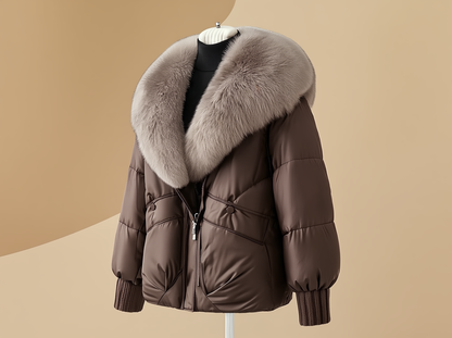 La Avalanche — Oversized Faux-Fur Collar Puffer Jacket