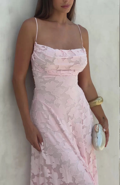 La Briar — Floral Jacquard Maxi Dress