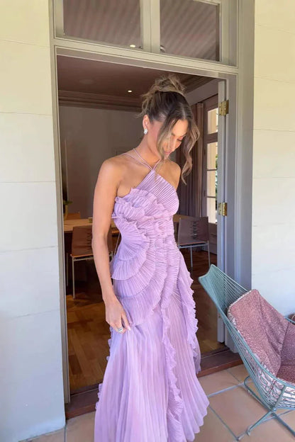 La Élise — Ruffled Occasion Midi in Lavender