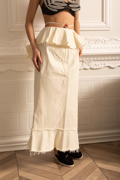 La Lumière — Structured Cotton Maxi Skirt