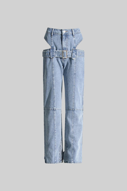 Le Marceau — Cut-Out Buckle Denim