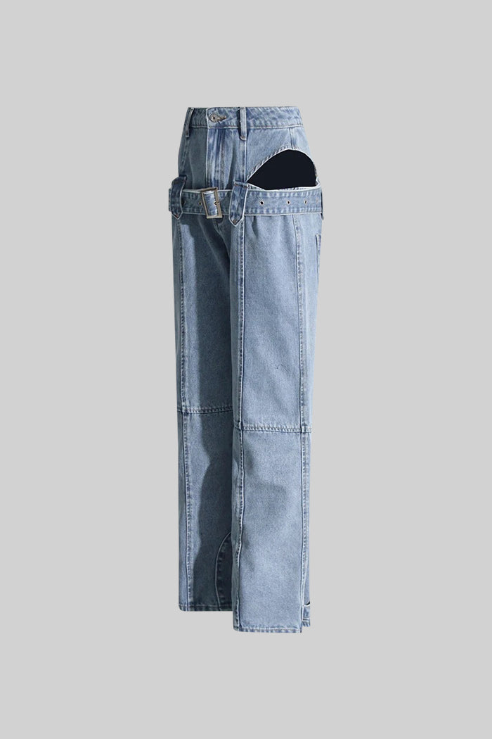 Le Marceau — Cut-Out Buckle Denim