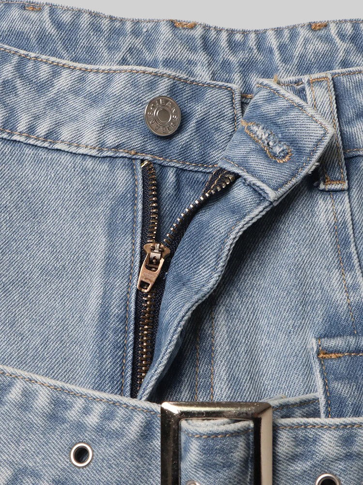 Le Marceau — Cut-Out Buckle Denim