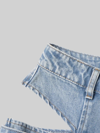 Le Marceau — Cut-Out Buckle Denim
