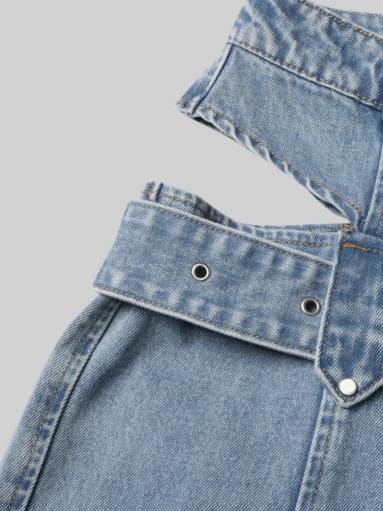 Le Marceau — Cut-Out Buckle Denim