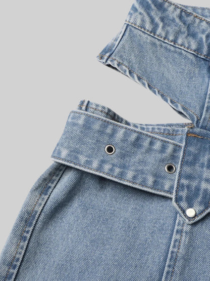Le Marceau — Cut-Out Buckle Denim
