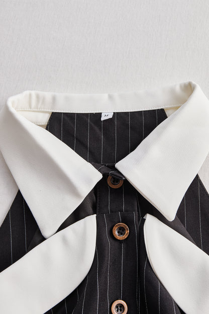 La Rayure Contrastée — Pinstripe Corset Top