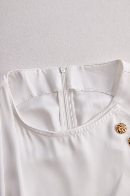 La Drapée Blanche — Button Detail Top