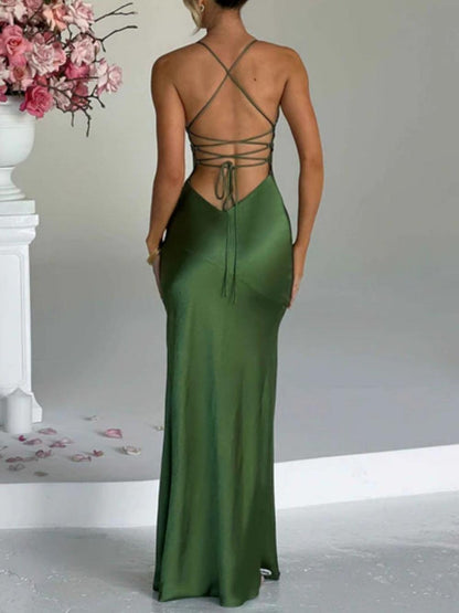 La Isobel — Bias-Cut Satin Maxi with Open Back