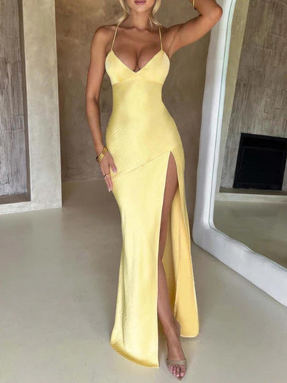 La Isobel — Bias-Cut Satin Maxi with Open Back