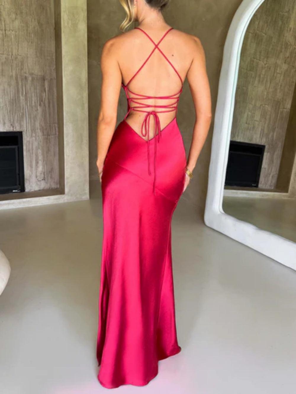 La Isobel — Bias-Cut Satin Maxi with Open Back