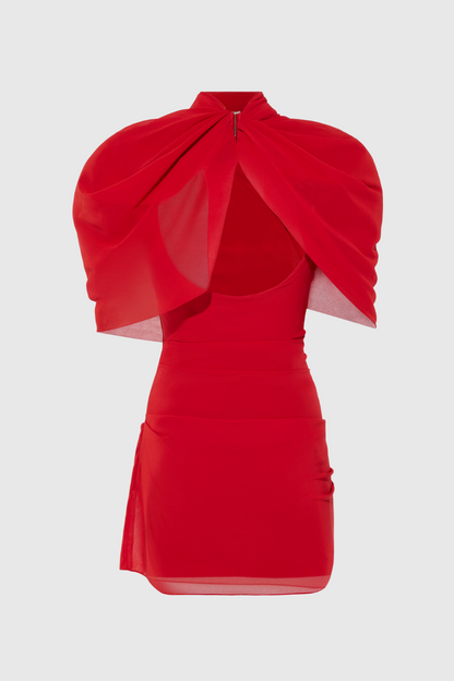 La Priscilla — Robe Mini Drapée en Mesh