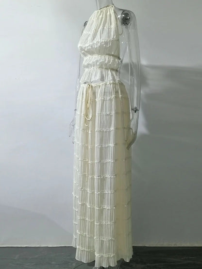 La Calista — Sheer Lace Two-Piece Set in Ivory