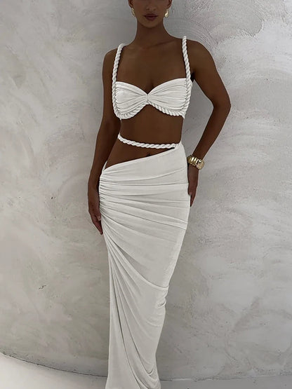 La Sienna — Halter Crop & Sheath Maxi Set