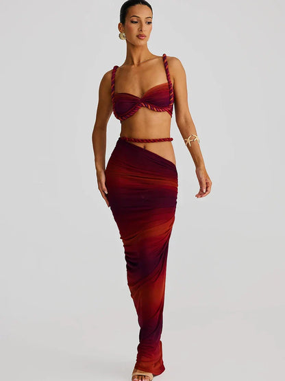 La Sienna — Halter Crop & Sheath Maxi Set