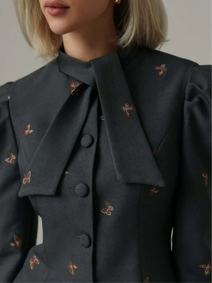 Le Papillon — Embroidered Bow-Tie Skirt Set